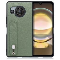 WORK26AO-DG-AR8 [AQUOS R8用 本革 スマホケース ホールドベルト付き ダルグリーン]