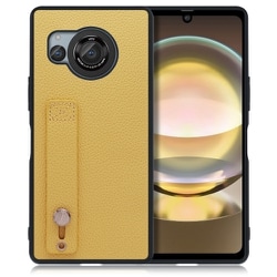 WORK26AO-YL-AR8 [AQUOS R8用 本革 スマホケース ホールドベルト付き ジャスミンイエロー]