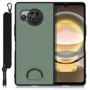 WORK37AO-GN-AR8 [AQUOS R8用 首掛け スマホケース ネックストラップ付き ホーリーグリーン]