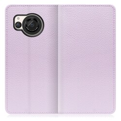 WORK47AO-PL-AR8 [AQUOS R8用 本革 スマホケース スタンド機能＆カードポケット付き ラベンダー]