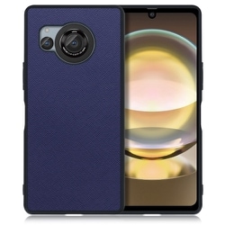 WORK24AO-NY-AR8 [AQUOS R8用 PUレザー スマホケース ストラップホール付き ネイビー]