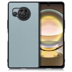 WORK25AO-BU-AR8 [AQUOS R8用 本革 スマホケース ストラップホール付き スカイブルー]