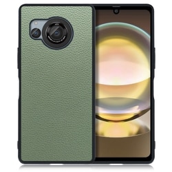 WORK25AO-DG-AR8 [AQUOS R8用 本革 スマホケース ストラップホール付き ダルグリーン]