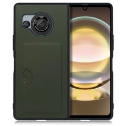 WORK28AO-EG-AR8 [AQUOS R8用 PUレザー スマホケース カードポケット＆ストラップホール付き エバーグリーン]