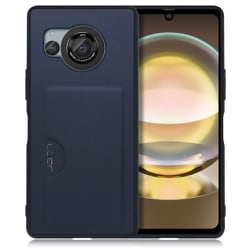 WORK28AO-NY-AR8 [AQUOS R8用 PUレザー スマホケース カードポケット＆ストラップホール付き ネイビー]