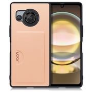 WORK28AO-RS-AR8 [AQUOS R8用 PUレザー スマホケース カードポケット＆ストラップホール付き アンバーローズ]