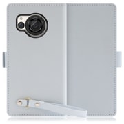WORK29AO-BU-AR8 [AQUOS R8用 本革 スマホケース スタンド機能＆ストラップホール付き シャーベットブルー]