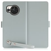 WORK29AO-GN-AR8 [AQUOS R8用 本革 スマホケース スタンド機能＆ストラップホール付き アイスグリーン]