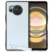 WORK33AO-BU-AR8 [AQUOS R8用 本革 スマホケース ストラップ＆ストラップホール付き シャーベットブルー]