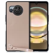 WORK33AO-CM-AR8 [AQUOS R8用 本革 スマホケース ストラップ＆ストラップホール付き モンブランキャメル]