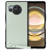 WORK33AO-GN-AR8 [AQUOS R8用 本革 スマホケース ストラップ＆ストラップホール付き アイスグリーン]