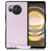 WORK33AO-PL-AR8 [AQUOS R8用 本革 スマホケース ストラップ＆ストラップホール付き ブルーベリーパープル]