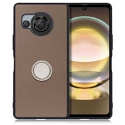 WORK48AO-BN-AR8 [AQUOS R8用 本革 スマホケース スタンド機能＆ストラップホール付き ラテブラウン]