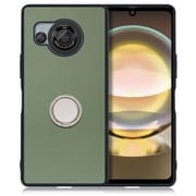 WORK48AO-GN-AR8 [AQUOS R8用 本革 スマホケース スタンド機能＆ストラップホール付き ホーリーグリーン]