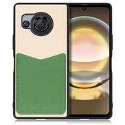 WORK49AO-CMGN-AR8 [AQUOS R8用 PUレザー スマホケース ストラップホール＆カードポケット付き クリームグリーン]