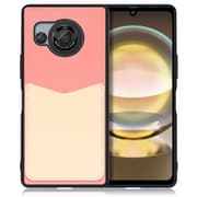 WORK49AO-PKCM-AR8 [AQUOS R8用 PUレザー スマホケース ストラップホール＆カードポケット付き ピンククリーム]