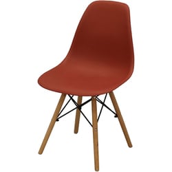 シェルチェア 幅46×奥行52×高さ82.5cm レッド WDC-07 RE