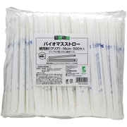 65295 [商売繁盛 バイオマスストロー 紙完封 クリア 18cm 500本入]