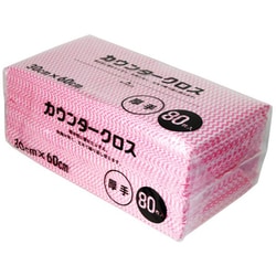 カウンタークロス 60×30cm 厚手 80枚 ピンク 81066