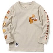 キッズチャムスベーカリーブラッシュドロングスリーブTシャツ Kid's CHUMS BAKERY Brushed L/S T-Shirt CH21-1290 G057 Greige KLサイズ [アウトドア トップス キッズ]