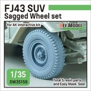 DW35159 1/35 現用 FJ43小型四輪駆動車 自重変形タイヤセット ブリジストンタイプ （AKインタラクティブ用） [プラモデル用パーツ]