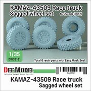 DW35161 1/35 現用 ロシア KAMAZ-43509 レッドブル・ラリートラック 自重変形タイヤセット （ズベズダ用） [プラモデル用パーツ]