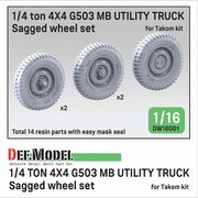 DW16001 1/16 WII アメリカ 1/4トン 4×4 G503 MBユーティリティトラック 自重変形タイヤセット （タコム用） [プラモデル用パーツ]
