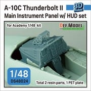 DS48024 1/48 現用 アメリカ空軍 A-10サンダーボルトII 主計器パネル/HUDセット （アカデミー用） [プラモデル用パーツ]