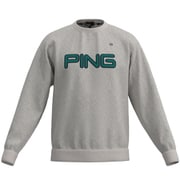 621-3262805-022-3L [ゴルフウェア メンズ 23FW PINGロゴアップリケ クルーネックスウェットプルオーバー 3Lサイズ 杢グレー]