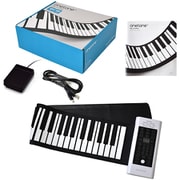 ワントーン ロールピアノ (ロールアップピアノ) 61鍵盤 スピーカー内蔵 充電池駆動 トランスポーズ機能搭載、MIDI対応(サスティンペダル付き) OTRP-61