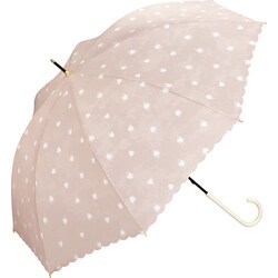 長傘 晴雨兼用 クリーミーハート 58cm 手開き式 紫外線防止効果 ピンク 84628-02PK