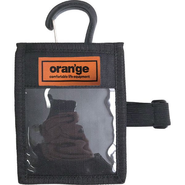 オレンジ orangeパスケース-ビーエス PASS CASE-BS カラビナ付き #201247 1001 BLACK [チケットホルダー パスケース]Ω