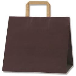 003277120 [HEIKO 手提げ紙袋 フラットチャームバッグ 平手 300-1 未晒ブラウン 50枚入り]