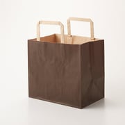 003277320 [HEIKO 手提げ紙袋 フラットチャームバッグ 平手 220-1 未晒ブラウン 50枚入り]