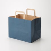 003277521 [HEIKO 手提げ紙袋 フラットチャームバッグ 平手 280-1 未晒ネイビー 50枚入り]