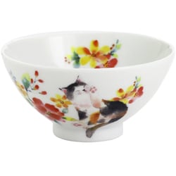 花猫 飯碗 レッド 23212