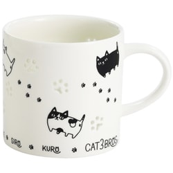 蛍彫りマグカップ 猫3兄弟 行進 23215