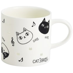 蛍彫りマグカップ 猫3兄弟 顔 23217