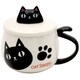 猫3兄弟 蓋付顔マグカップkuro 23171
