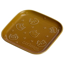 猫3兄弟 レリーフパン皿 飴 23221