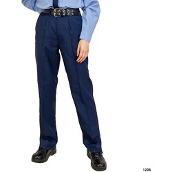 1208-L [岡潮 警備女子スラックス1208（春夏秋）脇ゴム L]