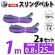 sb-25mm-1m-2p [2本セット スリングベルト 25mm 1m 使用荷重 800kg 高品質 ナイロンスリング ベルトスリング 吊具 長さ1m]