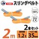 sb-35mm-2m-2p [2本セット スリングベルト 35mm 2m 使用荷重 1200kg 高品質 ナイロンスリング ベルトスリング 吊具 長さ2m]