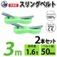 sb-50mm-3m-2p [2本セット スリングベルト 50mm 3m 使用荷重 1600kg 高品質 ナイロンスリング ベルトスリング 吊具 長さ3m]