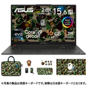 ノートパソコン/ASUS Vivobook S 15 OLED BAPE Edition/15.6型/Core i9-13900H/Iris Xe グラフィックス/メモリ 16GB/SSD 1TB/Windows 11 Home/WPS Office 2 Standard Edition/ミッドナイトブラック K5504VA-MA262W
