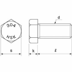 サンコーインダストリー SUS304 六角ボルト 全ネジ (HSK 16×70 B0-02