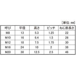 サンコーインダストリー A2-70 呼び径六角ボルト 12×85×30 B0-02-0J10