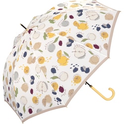長傘 晴雨兼用 フルーツペインティング 58cm ジャンプ式 紫外線防止効果 ベージュ 5214-03-001BE