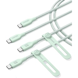 Anker 543 エコフレンドリーナイロン USB-C ＆ USB-C ケーブル 1.8m 2本セット グリーン B80E6061