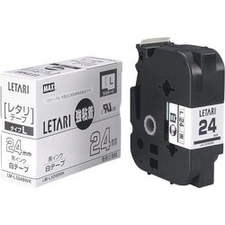 LM-L524BWK [MAX ビーポップミニ用ラミネートテープ LM-L524BWK 強粘着 白×黒文字 18mm幅×8m巻]